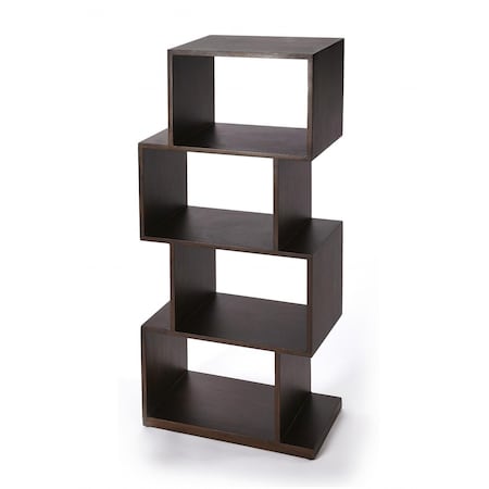 Homeroots 48 x 21.5 x 12 in. Stockholm Dark Brown Coffee Etagere Bookcase 389559